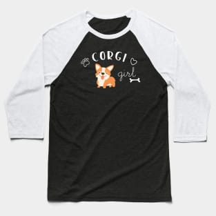 Corgi Girl Baseball T-Shirt